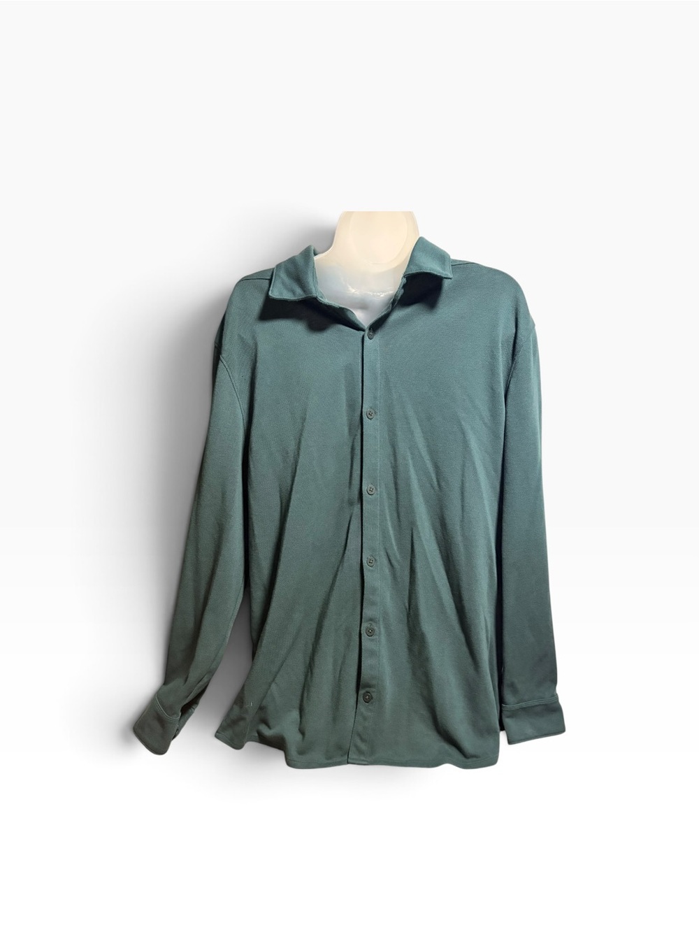 Bylt Basics Men’s Bayside Long Sleeve Button Up Hunter Green Size Large